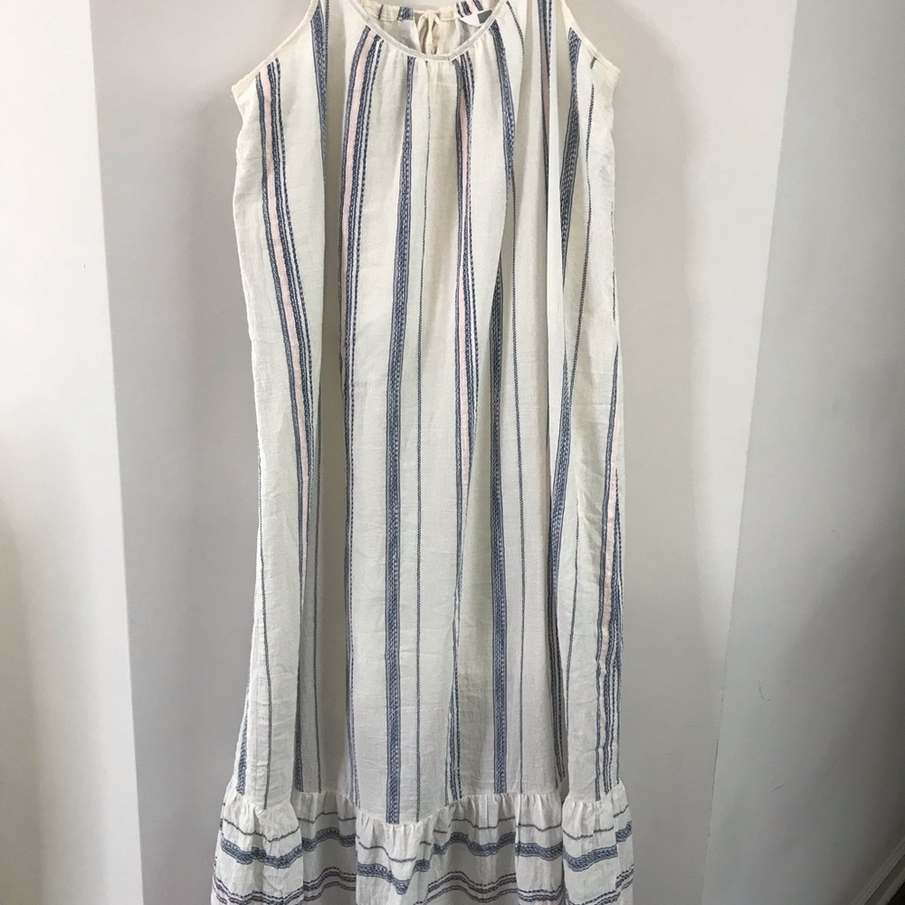 Time and Tru Blue and White Striped Maxi Dress Size XL 16/18